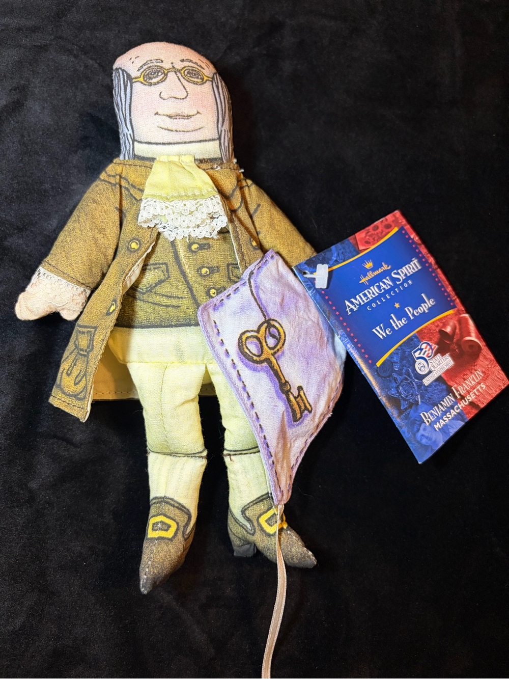 Hallmark American Spirit Collection Benjamin Franklin Massachusetts Cloth Doll